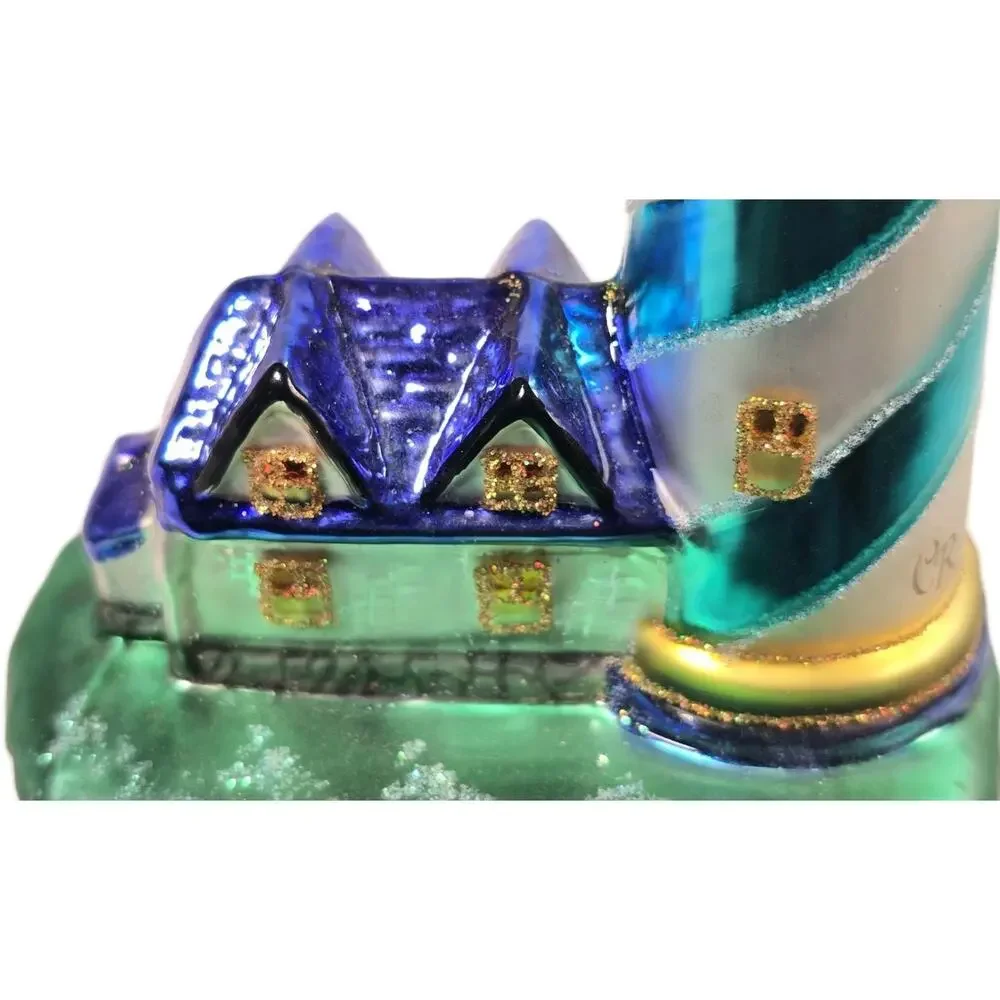 Rare Christopher Radko SEA SHINE Lighthouse Hand Blown Glass Ornament 1015989